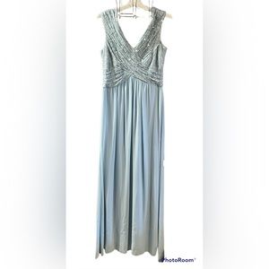 Melrose Brand Blue Satin Evening Gown